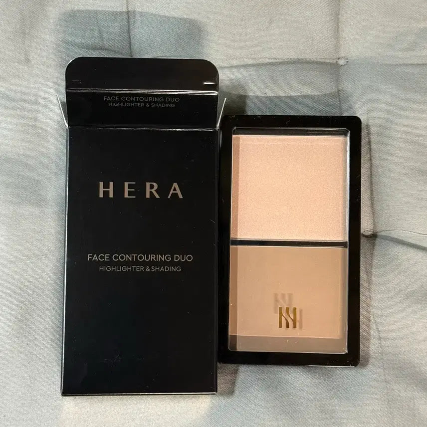 [BUNJANG] Hera Face Contouring Duo Highlighter & Shading Set with Pouch / (새상품) 헤라 페이스 컨투어링 듀오 하이라이터&쉐딩 + 파우치 세트