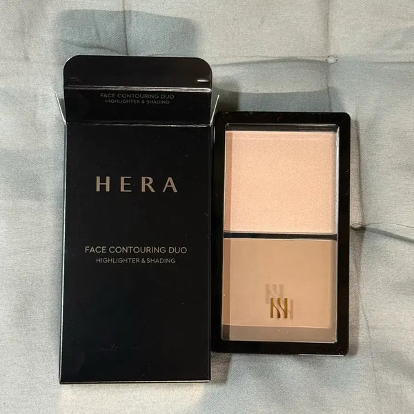 [BUNJANG] Hera Face Contouring Duo Highlighter & Shading Set with Pouch / (새상품) 헤라 페이스 컨투어링 듀오 하이라이터&쉐딩 + 파우치 세트