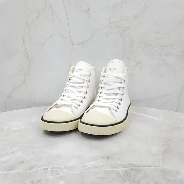 [BUNJANG] Celine Canvas Blank Lace-Up Sneakers White 35 / 35 / 셀린느 캔버스 블랭크 레이스업 스니커즈 343202006C