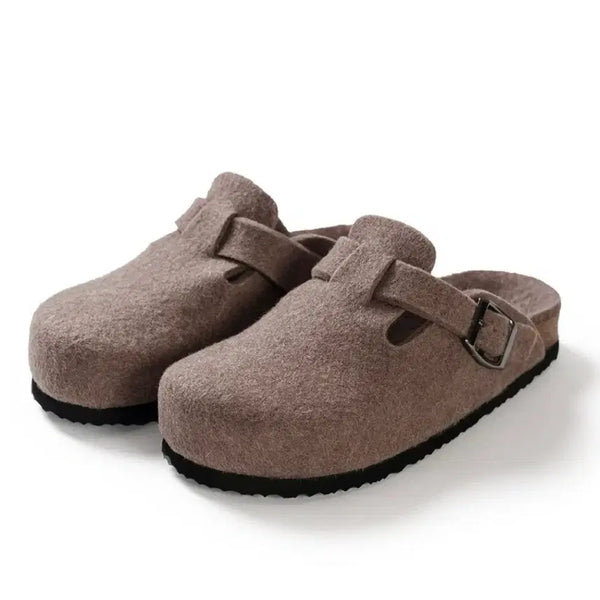 [BUNJANG] Stow Wool Mong Slippers Light Brown Size 37 (230-245) / [스토] 울 몽 슬리퍼 라이트브라운 37 size(230-245) 240