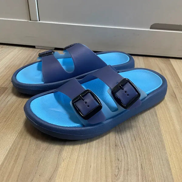 [BUNJANG] Blue Buckle Water Play Sandals / 블루 버클 물놀이 슬리퍼 샌들 젤리 아쿠아 슬리퍼 비치 슬리퍼