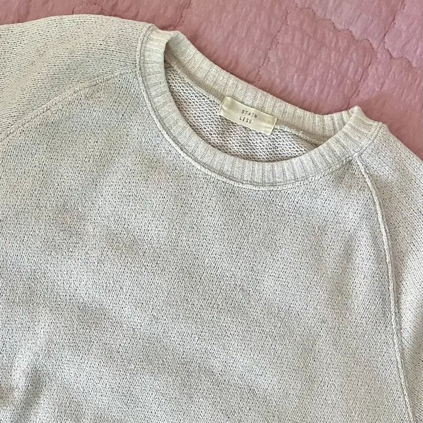 [BUNJANG] Ivory Knit T-Shirt / 반팔 아이보리 니트