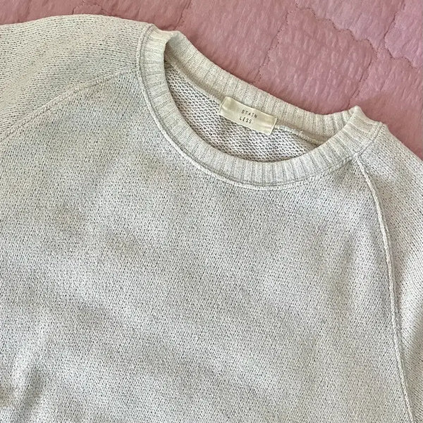 [BUNJANG] Ivory Knit T-Shirt / 반팔 아이보리 니트