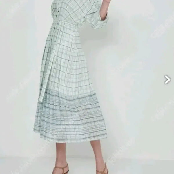 [BUNJANG] System Linen Blend Pleated Long Dress / 한섬 시스템 린넨블랜드  플리츠원피스