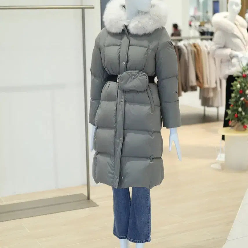 [BUNJANG] ZOOC Fox Fur Long Padding Khaki / ZOOC 폭스퍼 롱패딩 카키색