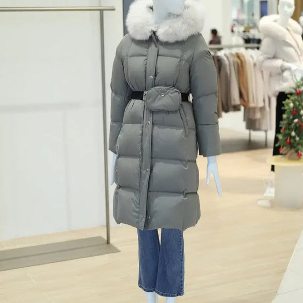 [BUNJANG] ZOOC Fox Fur Long Padding Khaki / ZOOC 폭스퍼 롱패딩 카키색