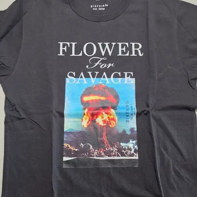 [BUNJANG] DIAFVINE Flower Printing Short Sleeve T-Shirt L / 디아프바인 플라워 프린팅 반팔 티셔츠 L