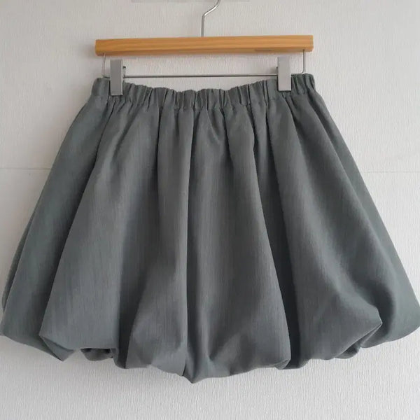 [BUNJANG] Mini Balloon Skirt - Light Khaki / 연카키색미니벌룬스커트