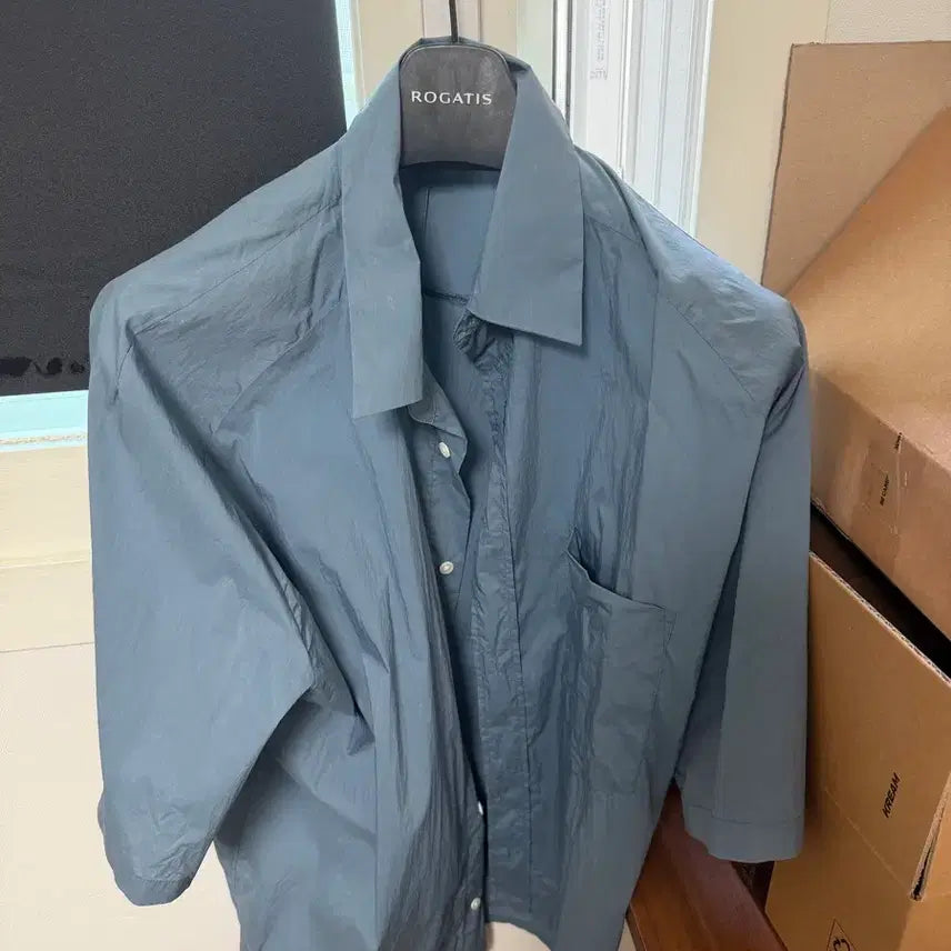 [BUNJANG] HAECHINGROOM Raglan Short Sleeve Shirt Size 4 Blue / 해칭룸 레글런 반팔 셔츠 4사이즈 블루