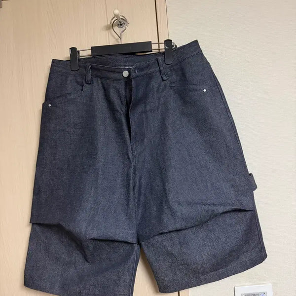 [BUNJANG] Nonode Alpine Carpenter Raw Selvedge Denim Shorts Indigo / 논노드 알파인 카펜터 로우 셀비지 데님 쇼츠 인디고 반바지 3