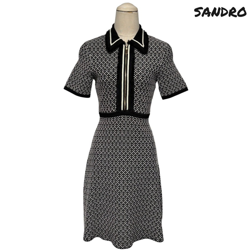 [BUNJANG] Sandro Knit Mini Short Sleeve Dress / 3929 산드로 니트 미니 반팔원피스 36