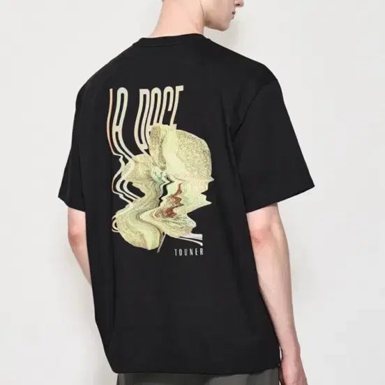[BUNJANG] Time Homme Lenticular Graphic Half Sleeve T-Shirt Black / 타임옴므 렌티큘러 그래픽 하프 슬리브 티셔츠
