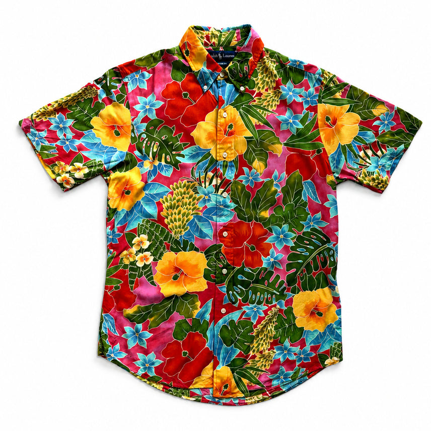 [BUNJANG] Polo Ralph Lauren Floral Pattern Short Sleeve Button-Down Shirt (Size M) / 폴로 랄프로렌 Floral 패턴 반팔 셔츠 M(100~103)