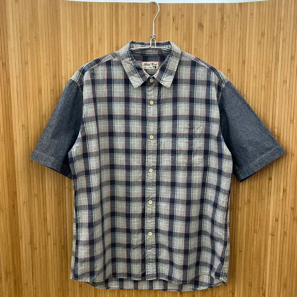 [BUNJANG] Globalwork Checkered Color-Block Shirt / 일본브랜드 글로벌워크 체크 배색 셔츠판매