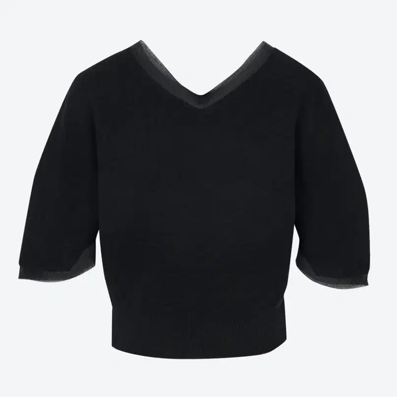 [BUNJANG] Mine Texture Black Knit Top (Free Size) / 마인 텍스처 블랙 니트탑 (프리)