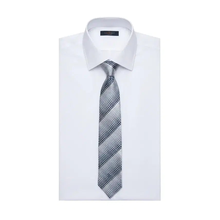 [BUNJANG] Daks Diagonal Pattern Leather Necktie / 닥스 사선패턴 견 넥타이