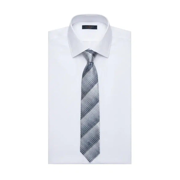 [BUNJANG] Daks Diagonal Pattern Leather Necktie / 닥스 사선패턴 견 넥타이