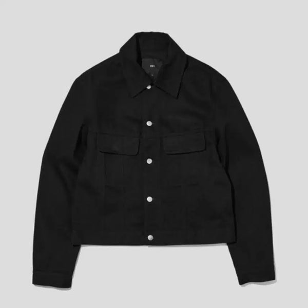 [BUNJANG] PLAC 051B Premium Denim Trucker Crop Short Jacket Black / 새상품 PLAC 051B 프리미엄데님 트러커 크롭 숏 자켓 블랙 M