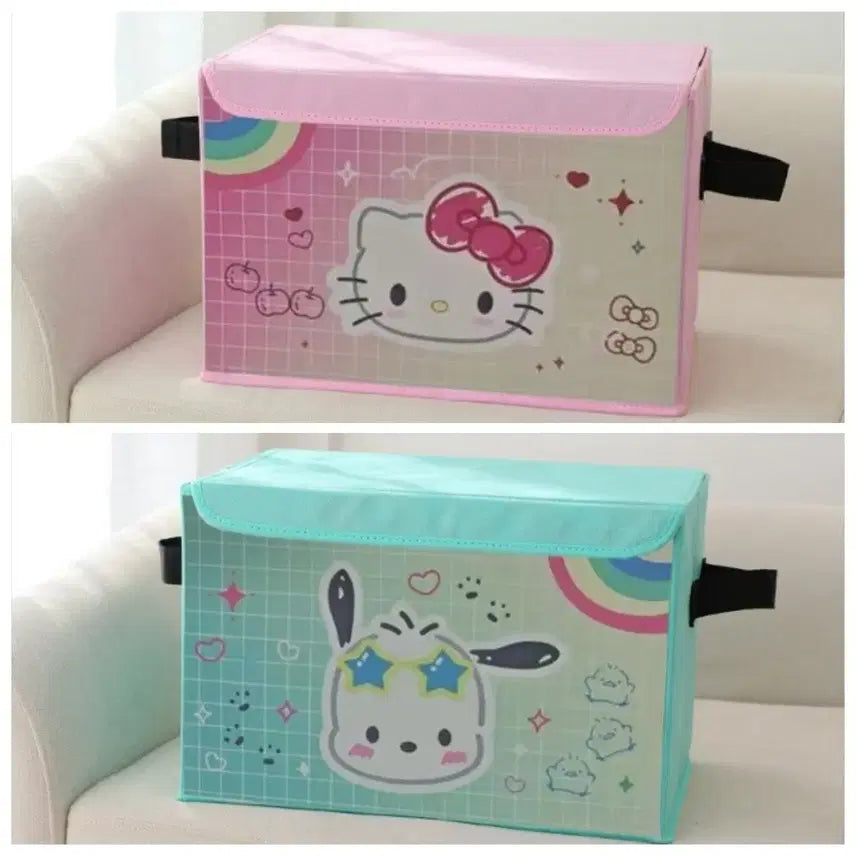 [BUNJANG] Sanrio Pastel Big Folding Storage Box - Kitty & Pochacco / 산리오 파스텔 빅 접이식 보관함 2종 /  키티 포차코