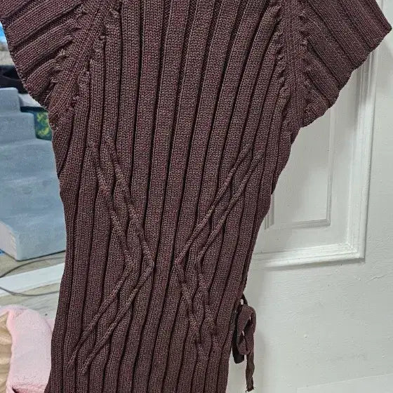 [BUNJANG] Zara Brown Short Sleeve Knit T-shirt / 자라 브라운 반팔 니트 티셔츠