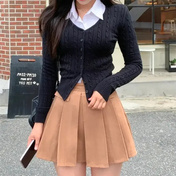 [BUNJANG] Dayrose V-Neck Cable Knit Cardigan / 에이블리 데이로제 브이넥 꽈배기 가디건 (새상품)