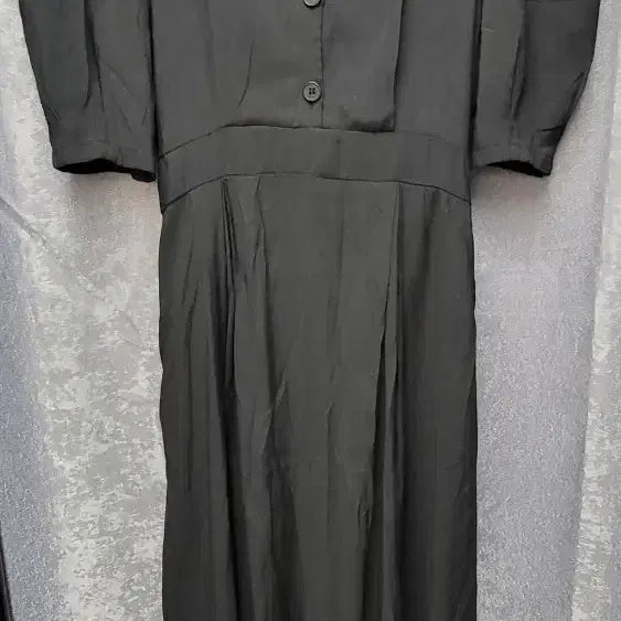 [BUNJANG] Black Puff Short Sleeve Long Dress / 블랙 퍼프 반팔 롱 원피스