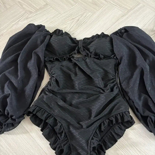 [BUNJANG] Shirring Puff Monokini (Large) / 셔링 퍼프 모노키니