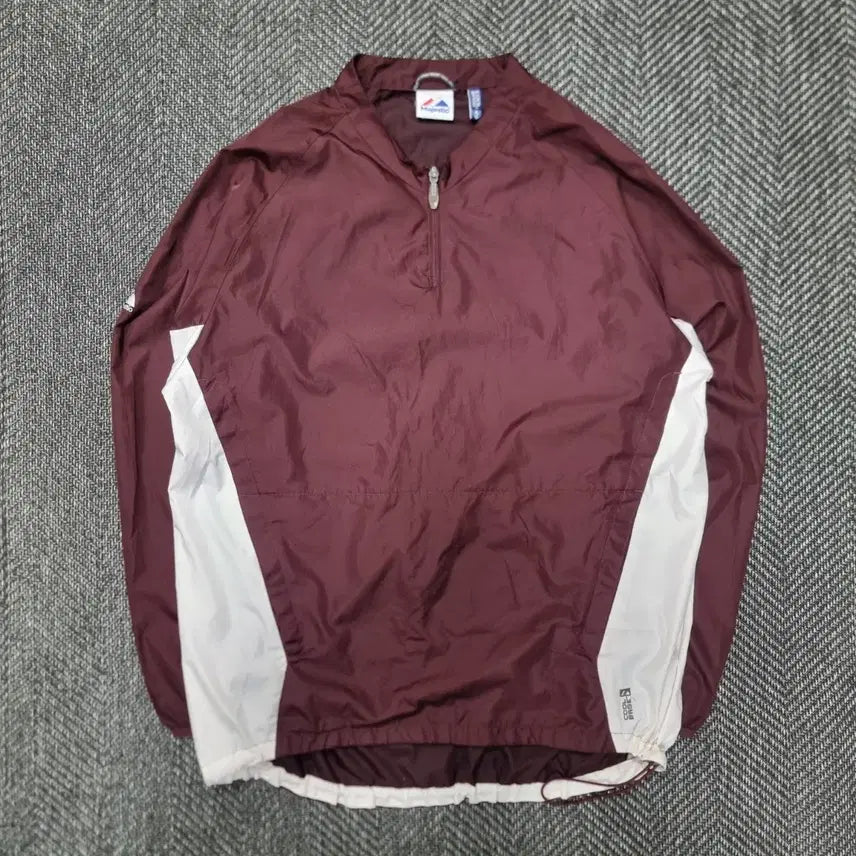 [BUNJANG] Majestic Burgundy Half-Neck Oversized Anorak Windbreaker / 마제스틱 버건디 하프넥 오버핏 아노락 바람막이