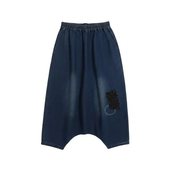 [BUNJANG] Unique Japanese Imported Denim Skirt Pants with Elastic Waistband / 여성F/ 텍새 일본수입 독특 밴딩 데님 치마바지