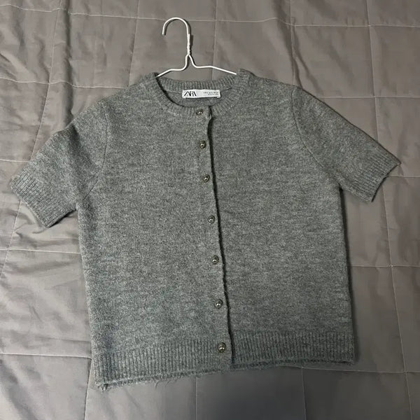 [BUNJANG] Zara Grey Knit Cardigan / 자라 회색 니트 가디건