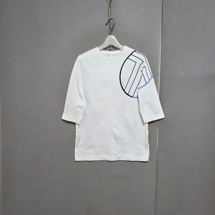 [BUNJANG] Ashley Store 5-Sleeve Clean T-Shirt White, Size S / 5부소매 깔금 티셔츠 S  n5664
