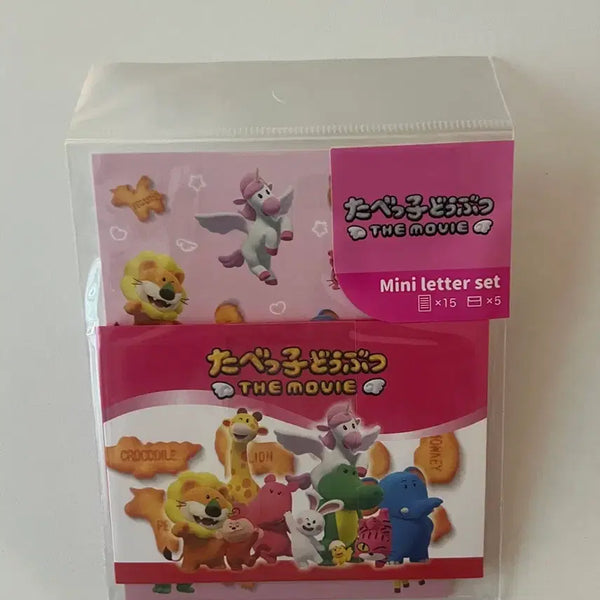 [BUNJANG] Tabeko Dobutsu Mini Japanese Snack Stationery Set / 타베코도부츠 미니 일본 과자 간식 편지지 세트