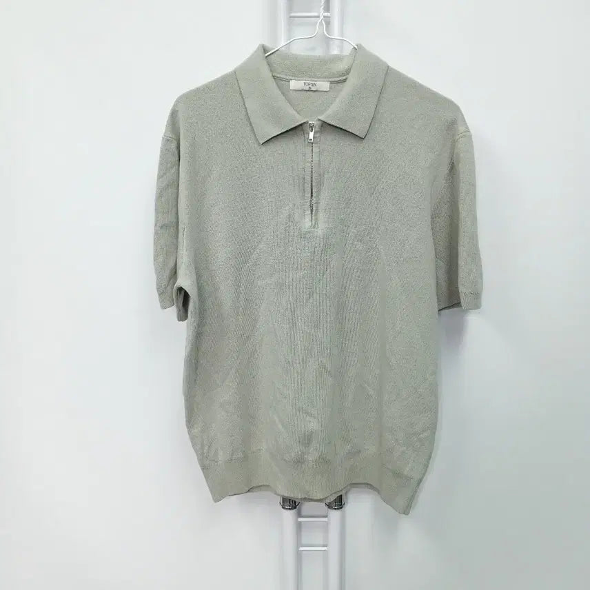 [BUNJANG] TOPTEN 25SS Half-Zip Short-Sleeve Collar Knit / 탑텐 25SS 반집업 반팔 카라 니트 100