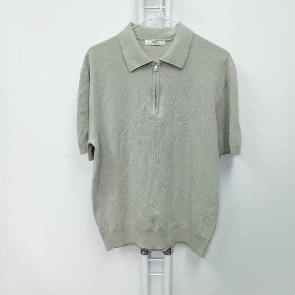 [BUNJANG] TOPTEN 25SS Half-Zip Short-Sleeve Collar Knit / 탑텐 25SS 반집업 반팔 카라 니트 100