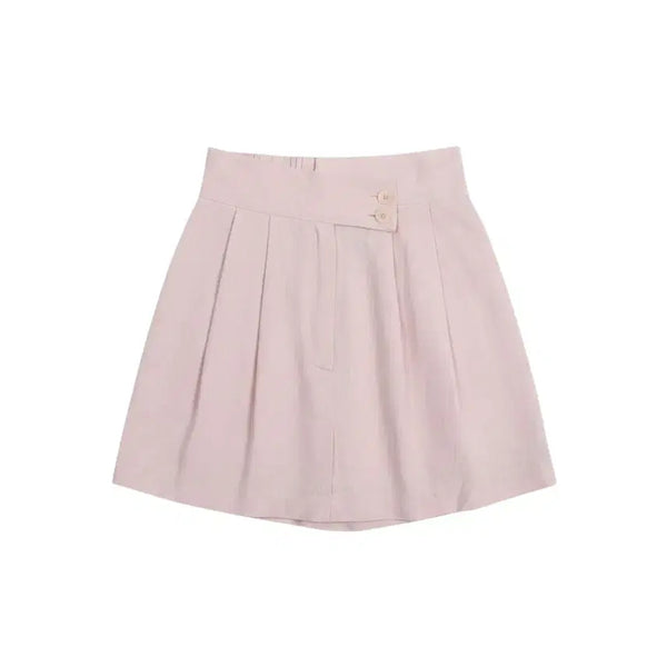[BUNJANG] Women's S Pink Linen Blend Culottes Shorts / 여성S/ 뭉치 핑크 뒷밴딩 린넨 혼방 반바지 치마바지 37-166
