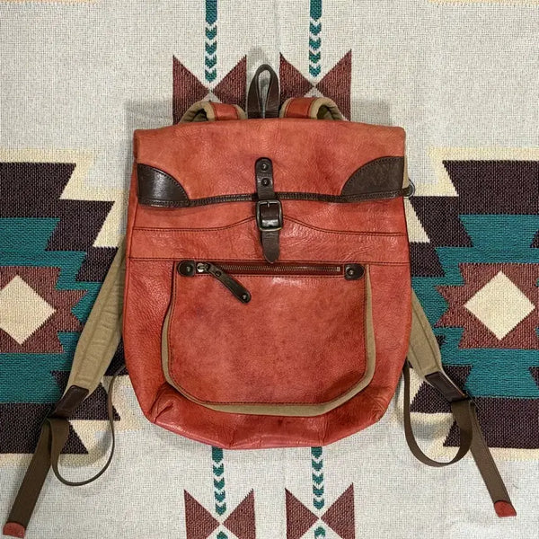 [BUNJANG] C'omodo+plust Real Leather Flap Backpack / 제패니즈 코모도플라스트 리얼레더 플랩 백팩