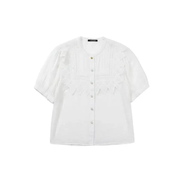 [BUNJANG] Plastic Island Women's Lace Short-Sleeve Blouse IV / 여성F/ 플라스틱아일랜드 레이스 반팔 블라우스IV 37-157