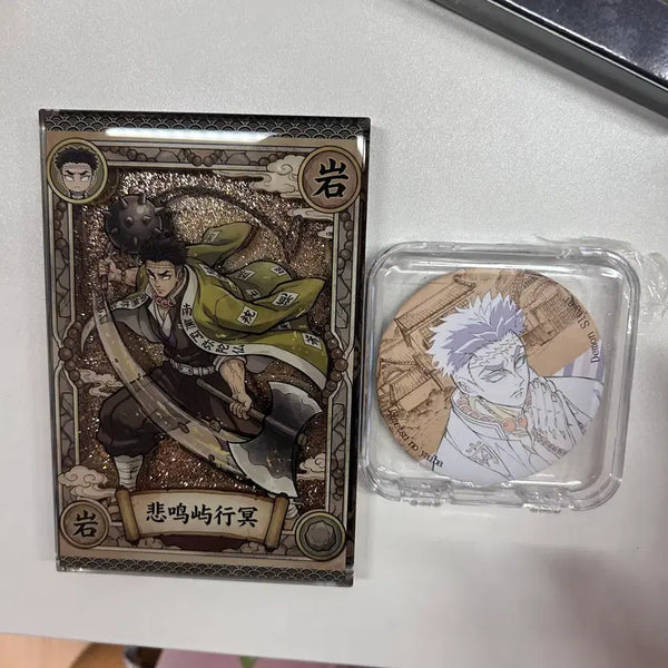 [BUNJANG] Demon Slayer Gyomei Acrylic Display with Pins / 귀멸의칼날 굿즈 아크릴수정제품 진열품 뱃지포함 교메이