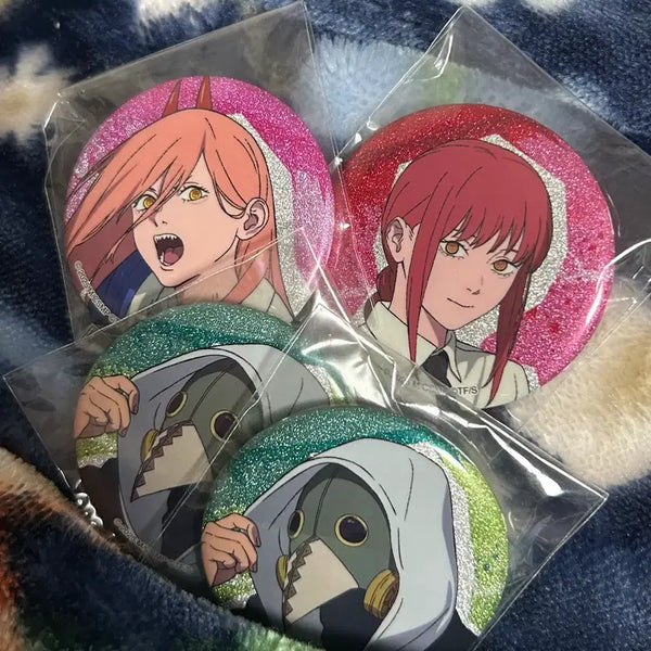 [BUNJANG] Chainsaw Man Glitter Can Badge Bundle / 체인소맨 글리터 캔뱃지 일괄 판매
