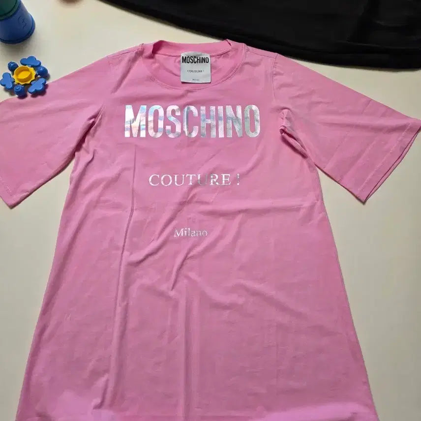 [BUNJANG] Moschino Pink Short Sleeve Dress T-Shirt / (새제품)모스키노 핑크 ㅡ 반팔 원피스 티셔츠 ㅡ90