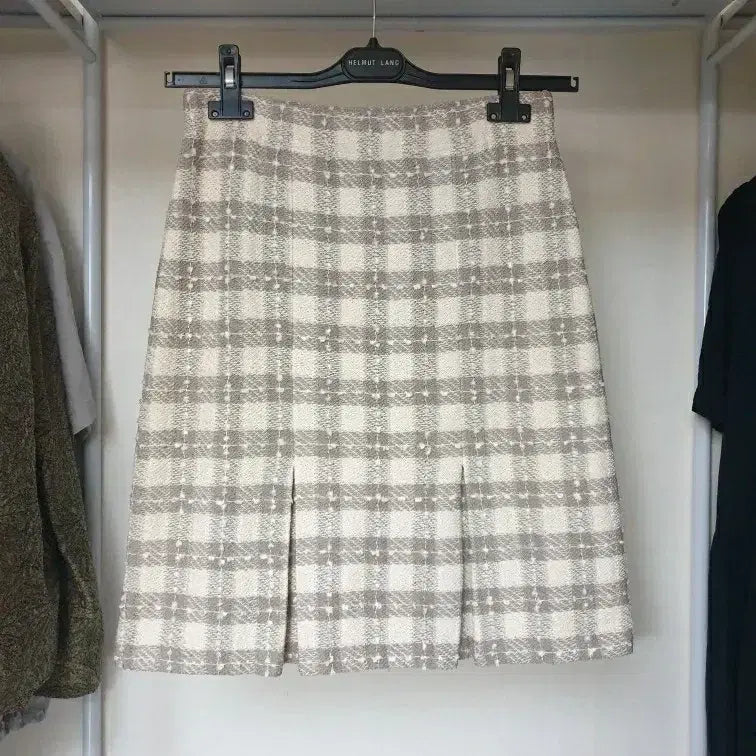 [BUNJANG] ST. JOHN Couture Tweed Pleated Mini Skirt / 명품 ST.JOHN 센존 최고가 꾸뛰르라인 트위드 플리츠 미니스커트 샤넬