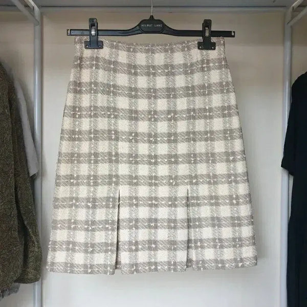 [BUNJANG] ST. JOHN Couture Tweed Pleated Mini Skirt / 명품 ST.JOHN 센존 최고가 꾸뛰르라인 트위드 플리츠 미니스커트 샤넬