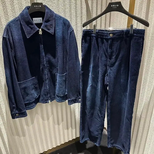 [BUNJANG] Solid Homme Navy Corduroy Jacket 48 / 솔리드옴므 네이비 코듀로이 자켓 48
