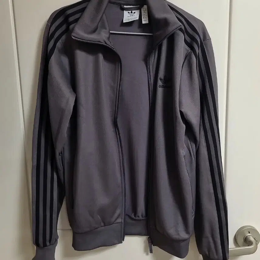 [BUNJANG] Adidas Beckenbauer Track Top Jersey Charcoal Grey / 아디다스 베켄바우어 트랙탑 져지 차콜 그레이 회보라 퍼플 회색