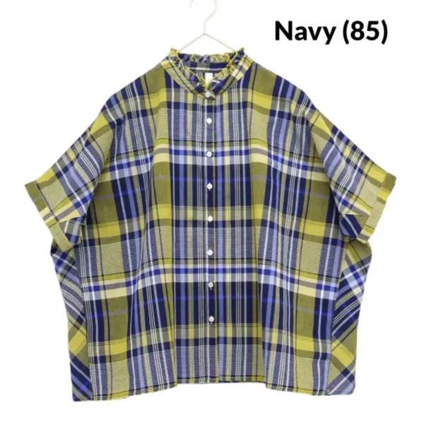 [BUNJANG] Migu Product Check Short Sleeve Shirt / 미구프로덕트 migu product 체크 반소매 셔츠