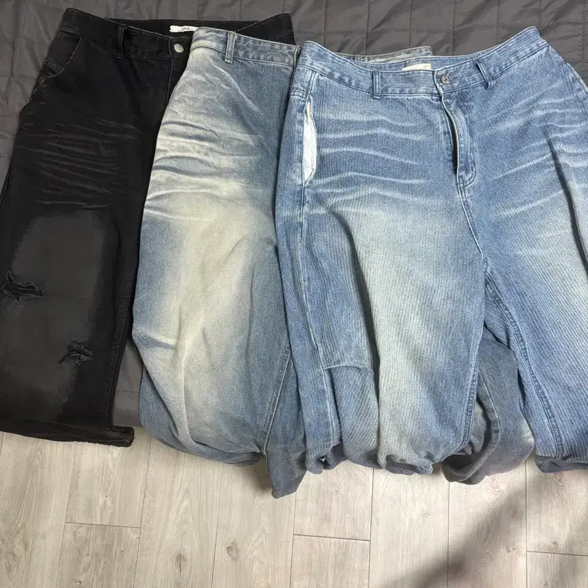 [BUNJANG] ETCE Denim Corduroy Pants / ETCE 데님 흑,청,골덴 포괄 팬츠( L)