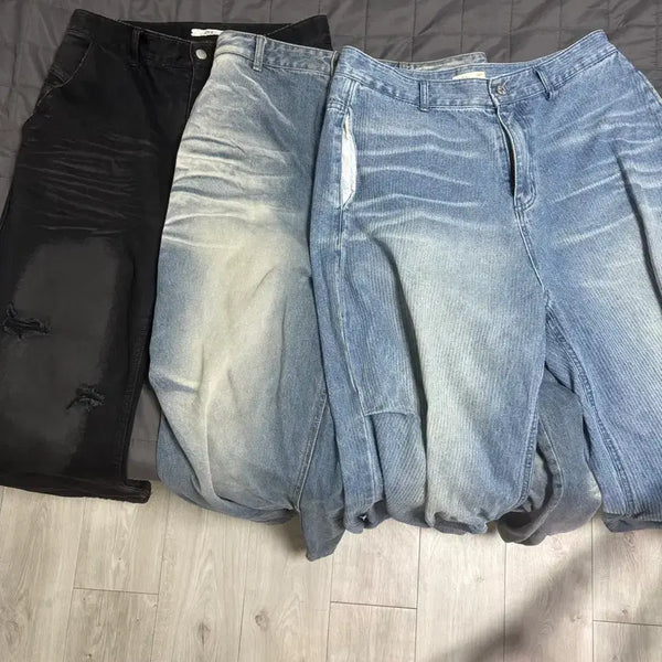 [BUNJANG] ETCE Denim Corduroy Pants / ETCE 데님 흑,청,골덴 포괄 팬츠( L)