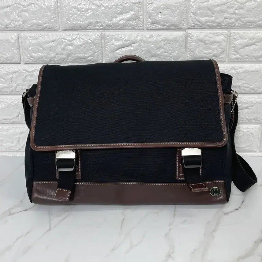 [BUNJANG] Coach Battenkill Messenger Bag Brown/Black Leather Cotton / [정품] 코치 Battenkill  메신저백 남자 크로스백