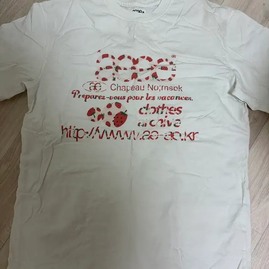[BUNJANG] AAEE Strawberry Short Sleeve T-Shirt / 에이이에이이 딸기 반팔 판매합니다
