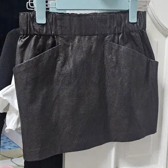 [BUNJANG] Dark Brown Leather Mini Skirt / 짙은 밤색  레더 미니 스커트